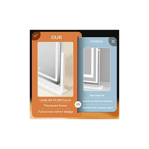 Arched Makeup Vanity Mirror with Lights 17.2" Large LED Lighted Mirror, Hollywood Make Up Mirror with Lighting, Smart Touch,Detachable 5X Magnification 360¡Æ Rotation, (Gold,Gift Box)