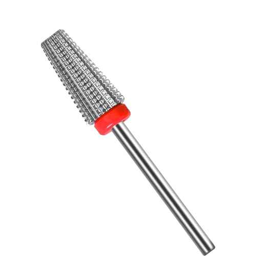 Tungsten Nail Drill Bit, 5 in 1 Carbide Tapered, 3/32" Shank, Two Way Rotate Use, for Nails Fast Removing Acrylic Nail Hard Gels Cuticle Nail Efile Bit for Nail Drill Machine (Fine, Silver)