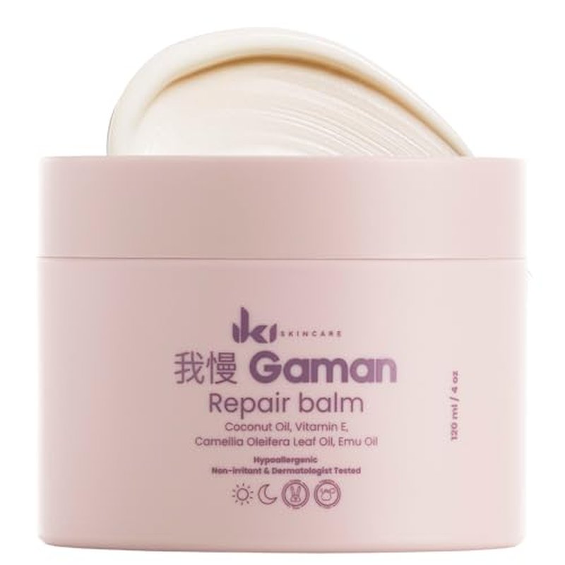 GAMAN Repair Balm - Intensive Skin Repair with Emu Oil, Camellia Oil & Vitamin E - Soothes Burns, Scars & Irritation - Body Moisturizer & Healing - Natural & Safe for Sensitive Skin