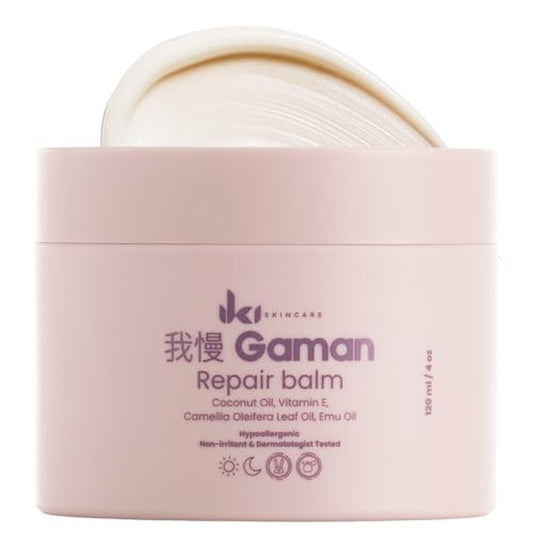 GAMAN Repair Balm - Intensive Skin Repair with Emu Oil, Camellia Oil & Vitamin E - Soothes Burns, Scars & Irritation - Body Moisturizer & Healing - Natural & Safe for Sensitive Skin