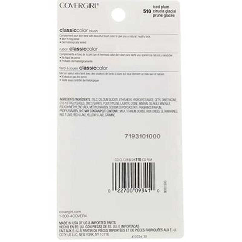 CoverGirl Classic Color Blush - Iced Plum 0.3 oz | Long-Lasting, Natural Finish (Pack of 3)