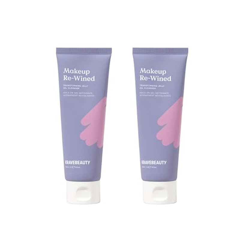 KraveBeauty Makeup Re-Wined Jelly Oil Cleanser Duo ? K-Beauty Transforming Daily Cleanser, Removes Makeup & Impurities, Vegan & Cruelty-Free, 3.38 fl oz x2