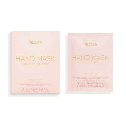 Karuna Hydrating+ Hand Sheet Mask, Creamy Oil-Infused Hand Mask with Camellia Flower, Soothe & Moisturize Dry Hands, Reformulated - 1 Count