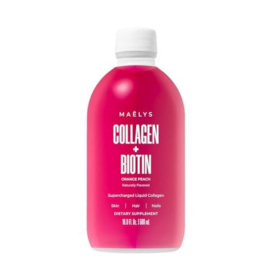 MA?LYS Super Charged Liquid Collagen for Women - Collagen Peptides Supplement with Biotin for Hair, Skin and Nails - Liquid Hydrolyzed Collagen Peptides