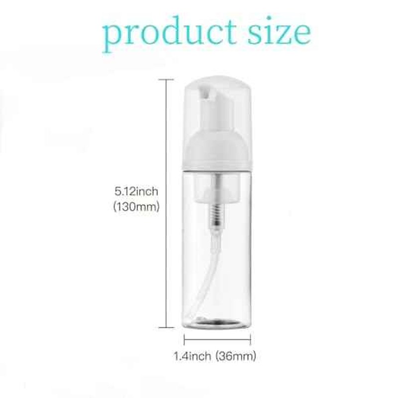 3 Pack Foam Pump Bottle Travel 60 ml/2 oz Small Size Mousse Foaming Soap Dispenser, Clear Plastic Foam Soap Dispenser Mini Empty Refillable Pump Containers(Mixed Color)