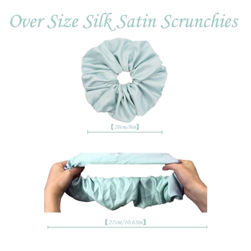 17 Pcs Bsofter Large Satin Scrunchies for Women - Jumbo Sleep Scrunchie,Large Silk Hair Scrunchies Oversized Hair Ties Giant Satin Scrunchy for Thick Hair XXXL