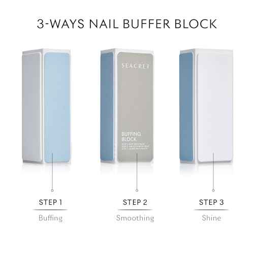 SEACRET - Professional Nail Buffing Block. 3 Ways Buffing Block The Secret for Shiny Nails. Manicure & Pedicure - Pack of 2