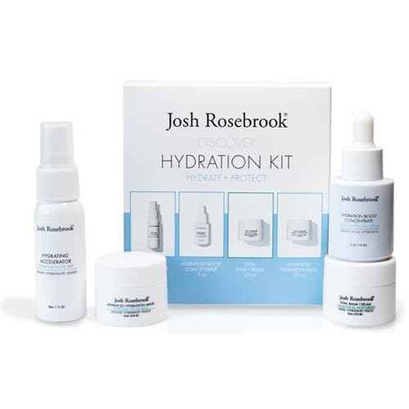 Josh Rosebrook Hydration Kit - Hydrate + Protect - Hydrating Accelerator 30mL, Hydration Boost Concentrate 15mL, Vital Balm Cream 10mL, Advanced Hydration Mask 10mL - Travel Size Skin Care Set