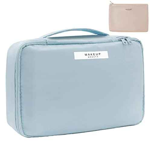 Travel Makeup Bag Cosmetic Bag Makeup Bag Toiletry bag for women and men (Blue)