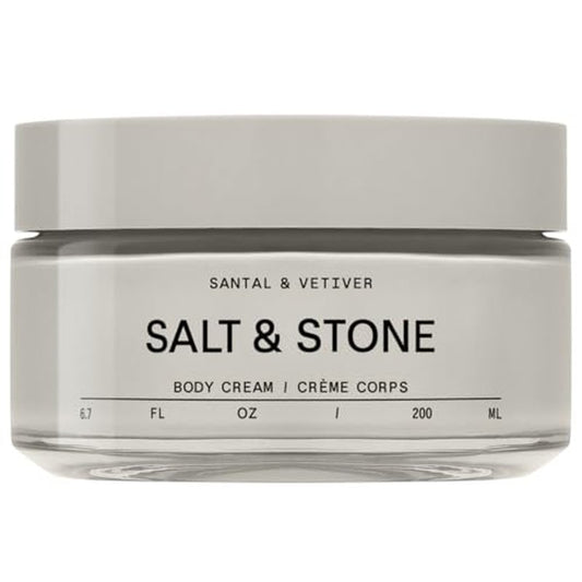 Salt & Stone Body Cream ? Santal & Vetiver | Hydrating Formula with Seaweed Extracts, Spirulina & Squalane | Deep Hydration, Skin Barrier Support & Healthy Glow | for all Skin Types (6.7 fl oz)