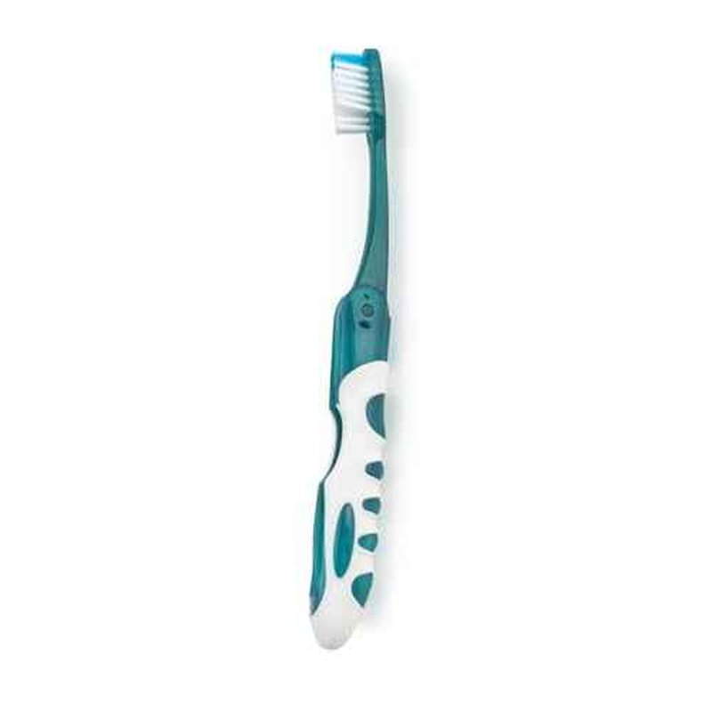 Sprayco Compact Foldable Travel Toothbrush with Microban, Built-in Cover, Soft Bristles & Ergonomic Handle, Multicolor, 4-Pack