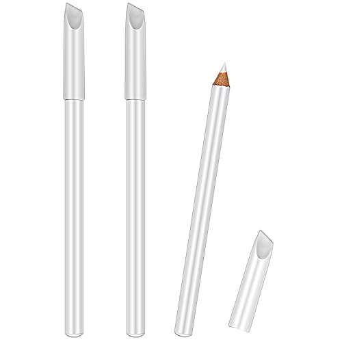 Blulu 3 Pieces White Nail Pencil 2-in-1 Nail Whitening Pencil French Nail Pencils with Cuticle Pusher for DIY Nail Manicure Supplies