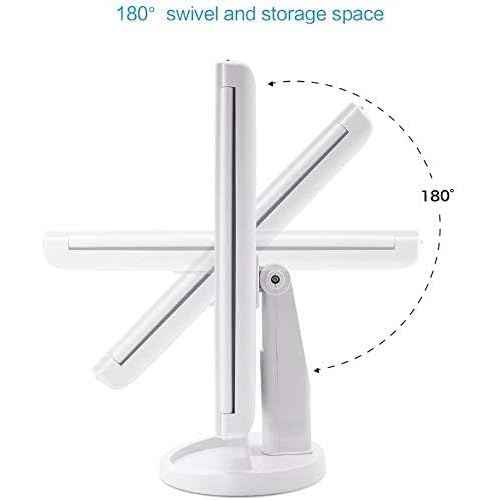 Trifold Makeup Mirror Vanity Mirror with Lights,1X 2X 3X Magnification,Touch Screen,180 Adjustable Rotation,Portable Travel Bathroom Cosmetic Mirror