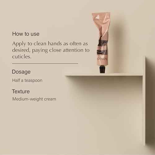 Aesop Resurrection Aromatique Travel Size Hand Balm | Lotion with Sweet Almond and Macadamia Nut to Nourish Dry Hands | 2.4 oz / 75mL