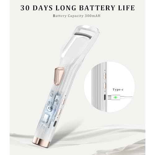 Heated Eyelash Curler Premium PRO - Fast Heat up in 8s - 24 Hours Long Lasting - Rechargeable Electric Eyelash Curler with Type-C, 2 Heat Modes, Anti-Burn Eyelid, Gift for Women Girls, White-AB