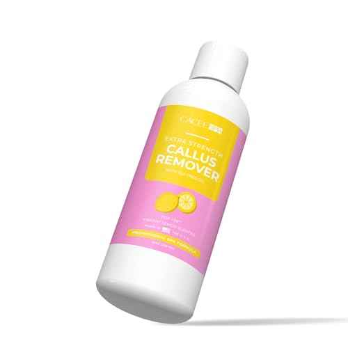 Cacee 8oz Foot Callus Remover with Tea Tree Oil, Lemon Scent for Foot Spa, Pedicure Soak, Foot Care, Athletes Foot Treatment, Cuticle and Callus Remover for Feet
