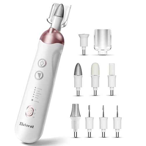 Eletorot Electric Nail File Set for Seniors, 8 in 1 Toenail Grinder Kit for Thick Nails, Professional Manicure and Pedicure Kit, Cordless Pedicure Tools for feet, 5 Speeds Nail Drill Machine