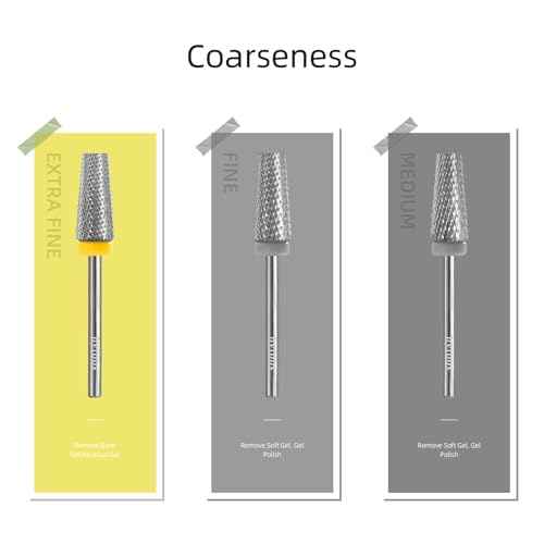 Flat Top 5 in 1 Nail Drill Bit Professional Tungsten Carbide Cross Tapered Nail Bits 3/32" 2 Way Electric File Nail Drill Accessories Manicure Gel Polish Removal Tool XF