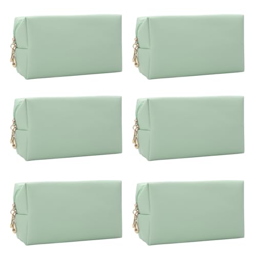 Bridesmaid Proposal Gifts Letter Cosmetic makeup bag bulk for Wedding Party Favors Bachelorette party decorations Toiletry Organizer Bag Makeup Case Gift (6, sage green)