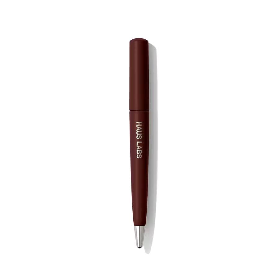 Haus Labs Le Monster Lip Crayon - Mahogany Matte Lip Color | Aloe Vera Sheet Mask Bonus