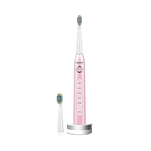 Voom Sonic Pro 5 Electric Toothbrush for Adults - Ultrasonic Electric Toothbrushes with Replacment Brush Head, Dentist Recommended Power Sonic Toothbrush with 5 Modes