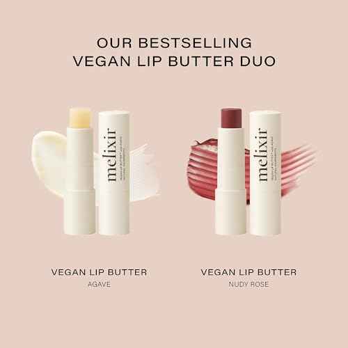 Melixir Vegan Lip Butter Duo Set ? Holiday Stocking Stuffers for Women, Makeup Christmas Gift, Hydrating Tinted Chapstick, Shea Butter & Vitamin E for Dry Cracked Lips, Trendy Lip Balm Kit for Girls