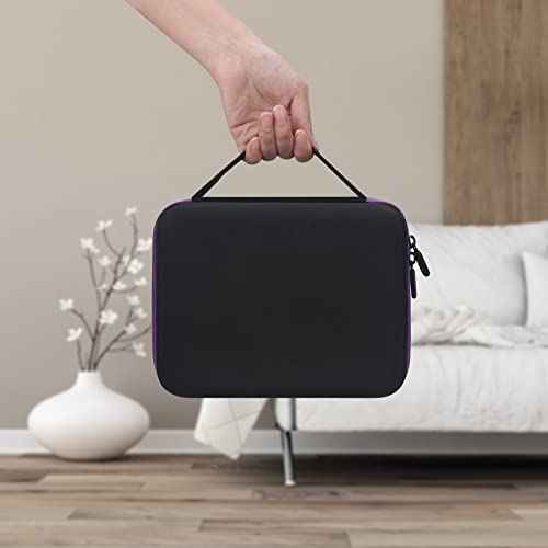 Canboc 30 Essential Oil Storage Holder Organizer Carrying Case - Holds 5ml 10ml 15ml Bottles for Young Living Oils - Travel Bag With Labels & Opener, Black