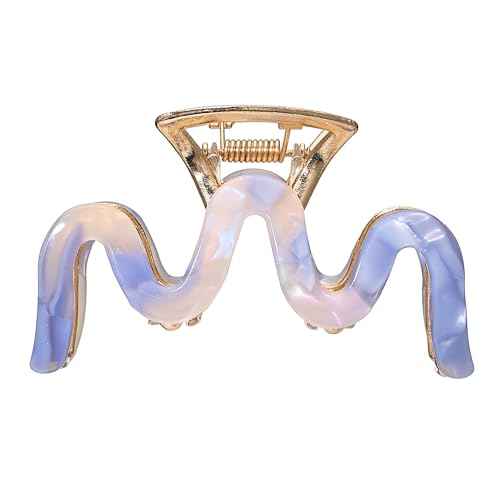 Metal Hair Clips, Cellulose Acetate Leopard Print Claw Clips for Women Large Tortoise Shell Non-Slip Catch Barrette Jaw Clamp Styling Clamps Accessories for Curly, Thick Hair (2 Pack)