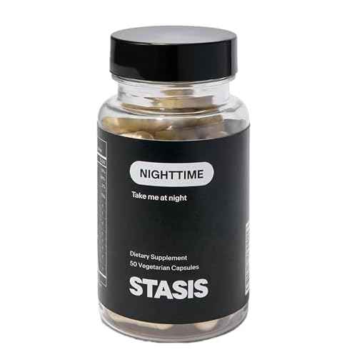 Stasis Nighttime - Calm and Sleep Capsules to Pair with Stimulant - Skullcap, Magnolia Bark, Magnesium for Sleep, and Astaxanthin Supplements for Relaxation and Mood Support - 25 Servings