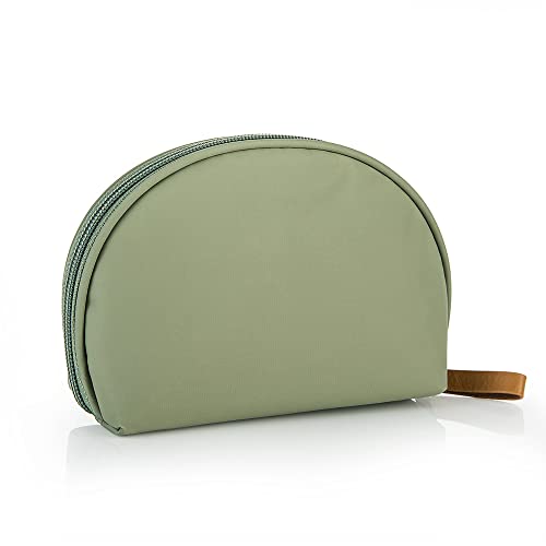 Hekyip Half Moon Cosmetic Beauty Bag for Purse Travel Handy Makeup Pouch for Women Girls (Green)