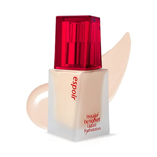 ESPOIR Pro Tailor Foundation Be Velvet SPF22 PA++ #2 vanilla (1.01 fl oz ) | Powerful Lastingness, Providing 48-Hour Cover | Easy Blending, Thin Coverage Improving Skin Texture | Comfortable Velvety