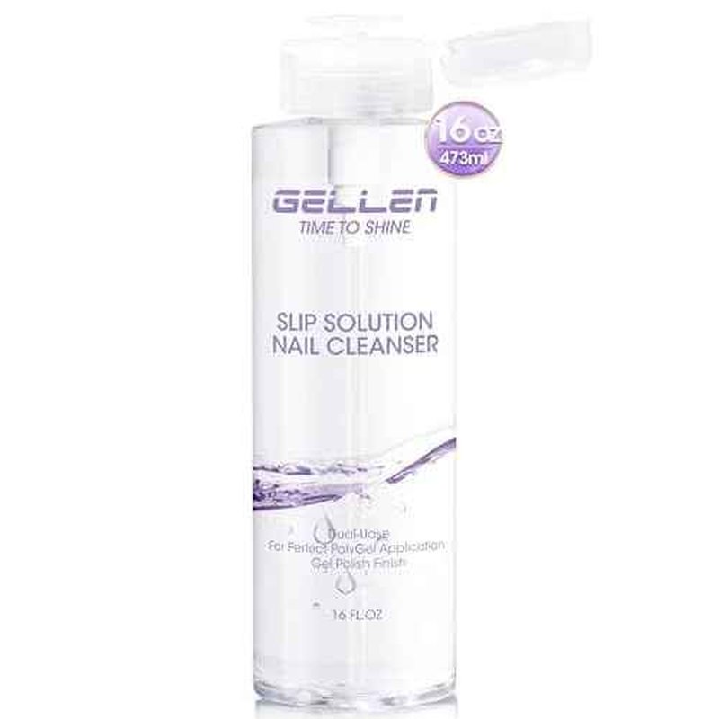 Gellen 16oz Multi-Purpose Nail Cleanser, Pump Bottle Design Nail Surface Cleaner for Prep Nails, Tacky Residue Remover for High-Shine Gel Top Coat, Polygel Slip Solution, Nail Cleaning for Manicure