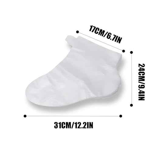 100pcs Paraffin Bath Liners - Disposable Plastic Foot Covers for Moisturizing Foot Spa, Women's Feet Care Socks (Transparent)