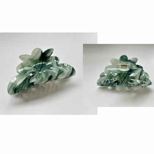 Large Hair Claw Clips - Strong Hold Green Clamps for Thick Hair, Non-Slip Jaw Clips for Women (4PCs)