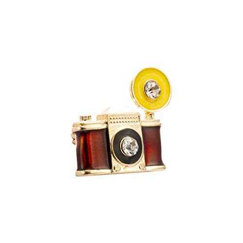 Knighthood Brooch Pin Retro Camera with Flash Bulb Photographers Lapel Pin Badge Coat Suit Jacket Wedding Gift Party Shirt Collar Lapel Pin Accessories for Men Women