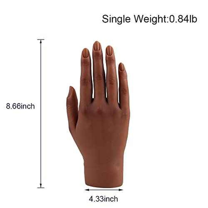 Silicone Practice Hand for Acrylic Nails,Fake Hands to Practice Fake Nails Mannequin Hand for Nails Practice and Nail Art