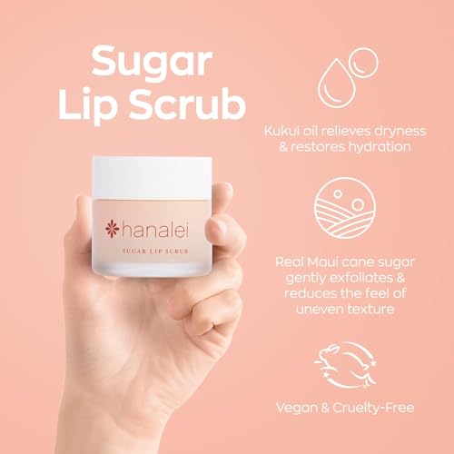 Hanalei Sugar Lip Scrub & Treatment Bundle - Rose Tint | Raw Cane Sugar & Kukui Nut Oil, Cruelty-Free