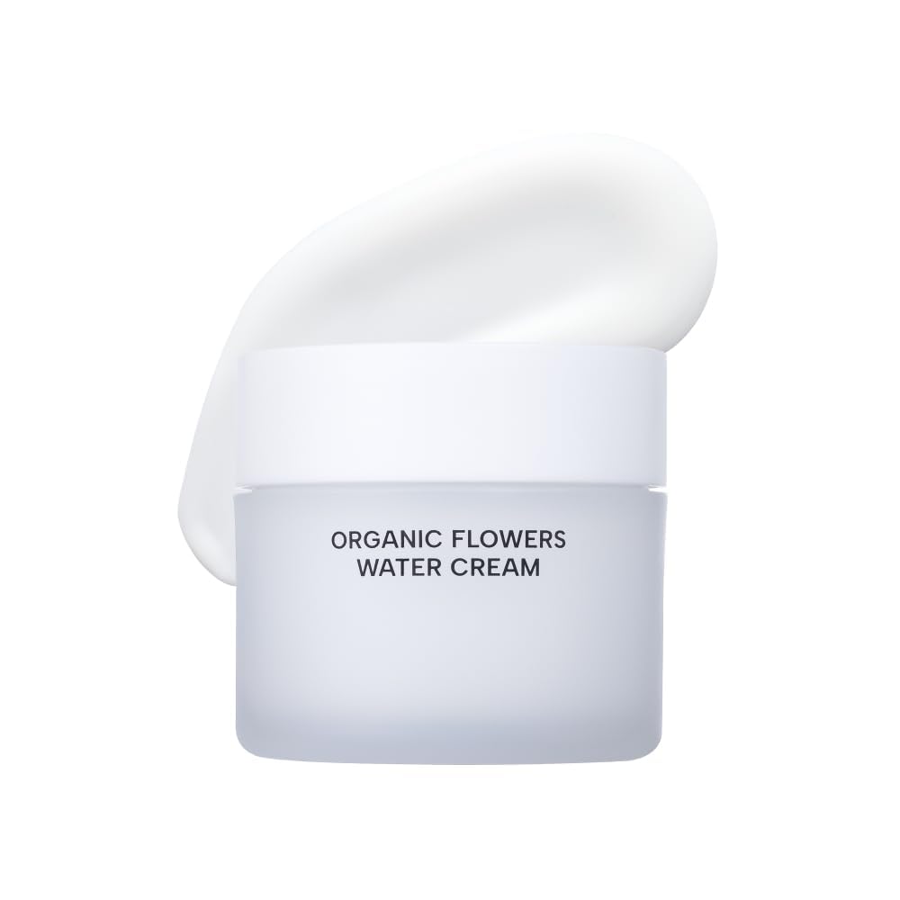 Whamisa Organic Flowers Water Cream - 95.2% Organic Waterless Formula for Deep Hydration & Calming Care | Korean Skin Care (50ml)