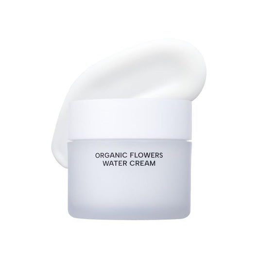 Whamisa Organic Flowers Water Cream - 95.2% Organic Waterless Formula for Deep Hydration & Calming Care | Korean Skin Care (50ml)