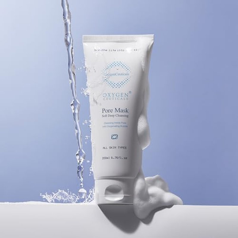 OxygenCeuticals Pore Mask ? Deep Cleansing Foaming Face Wash with Stearic Acid, Lavender Oil & Portulaca Extract, Helps Remove Impurities & Oil for Healthy-Looking Skin, 6.7 fl.oz (200ml)