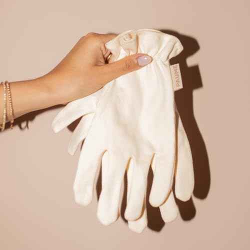 PAUME Overnight Hydration Gloves, 100% Organic Cotton, Ideal for Dry and Cracked Hands, Deliver Healing and Moisturizing Benefits, 1 Pair