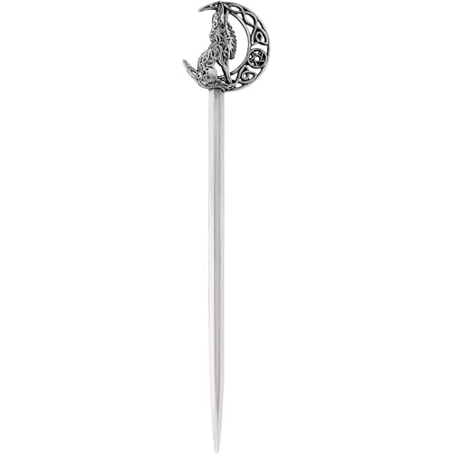HAQUIL Wolf Crescent Moon Hairstick for Women Men Fashion Punk Gothic Hairpin with Viking Design Men Women Jewelry Gift