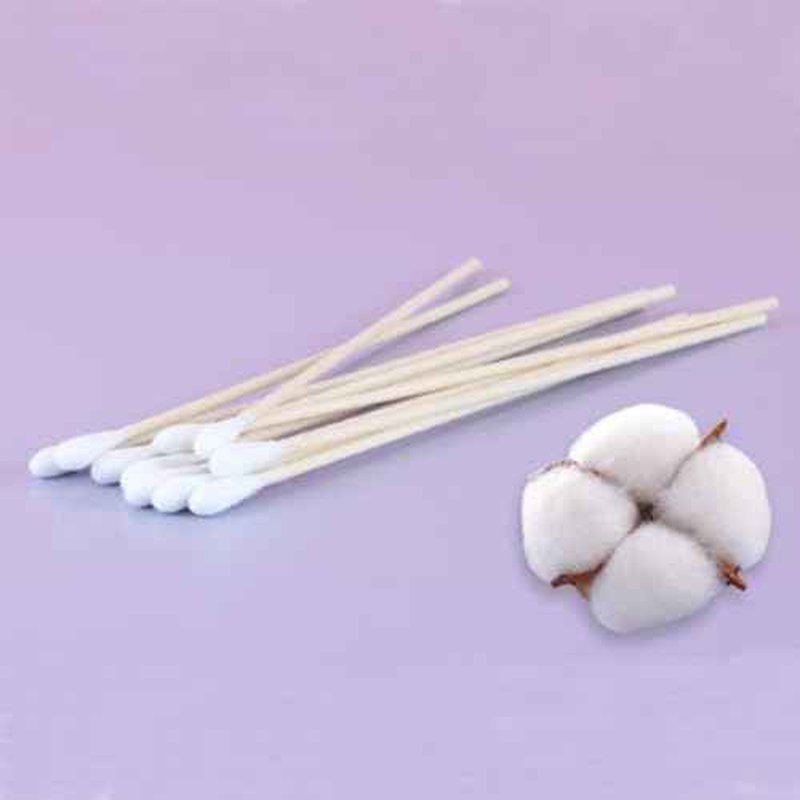 200 Pcs Cotton Swabs, 6 Inch Long Ear Buds with Extra Long Wooden Handle Ear Picks for Cleaning, Jewelry, Polishing, Makeup, Dogs