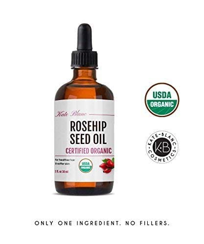Rosehip Oil for Face & Skin - Organic Cold Pressed 4oz | Pure Rosehip Seed Oil for Facial & Gua Sha Massage