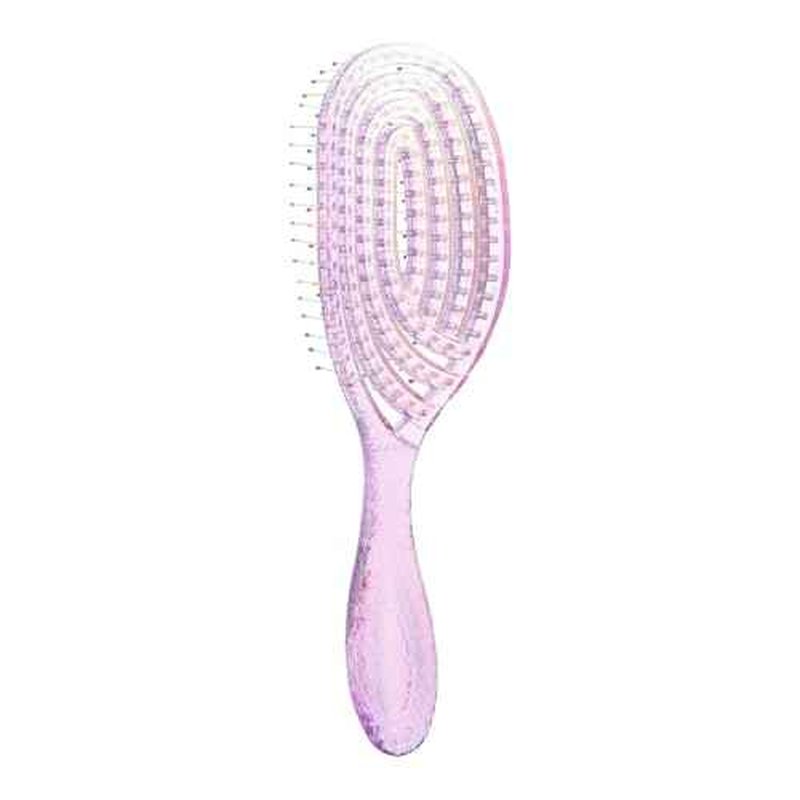 CANDYBRUSH Wet Hair Brush for Blow Dryer Detangling Curved Vented Drying for Straight Fine Hair for Women Round Detangler Soft Bristles Scalp Massage Medium Light Purple Colorful Transparent