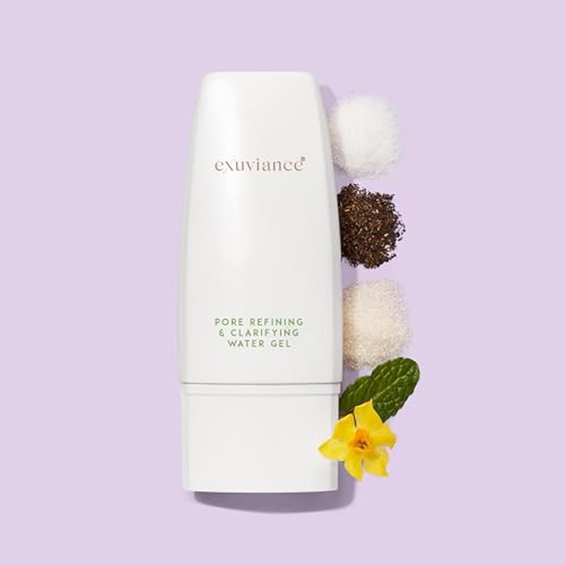 EXUVIANCE Pore Refining & Clarifying Water Gel, Mattifying Face Moisturizer for Oily and Acne-Prone Skin with Salicylic Acid, AHA/PHA Blend, Mandelic Acid, Non-comedogenic, Mineral oils-free, 1.7 oz