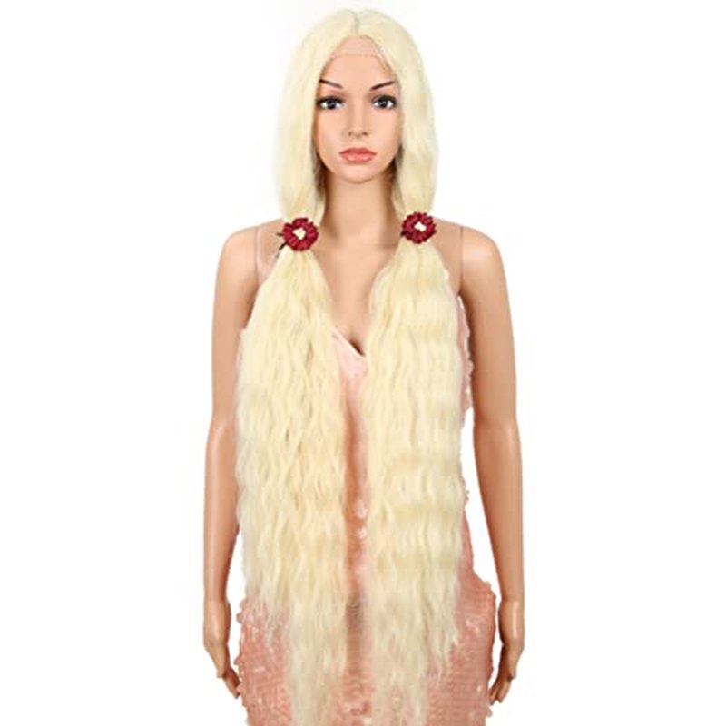 Style Icon 41¡± Lace Front Wigs Long Wavy Synthetic Wigs with Baby Hair Half Hand Tied 130% Density Wigs (41", 613)