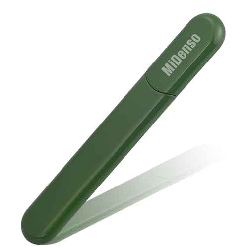 Premium Particular Glass Nail File with Case, Both Sided Filer, Crystal Beauty Nail File, Salon Nail Shine, Top Christmas Stocking Gift Idea for Women, Fruit Green