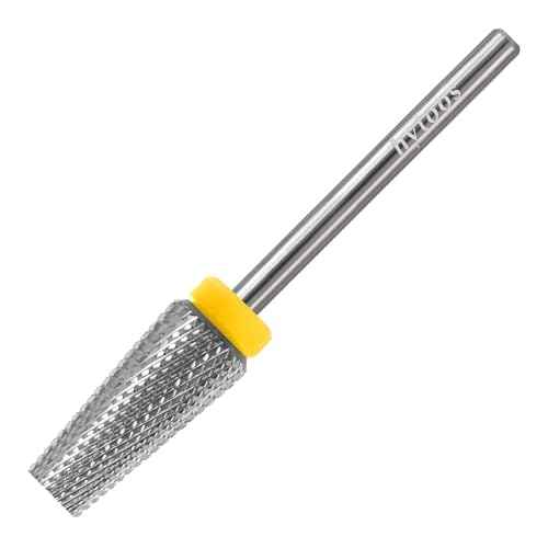 Flat Top 5 in 1 Nail Drill Bit Professional Tungsten Carbide Cross Tapered Nail Bits 3/32" 2 Way Electric File Nail Drill Accessories Manicure Gel Polish Removal Tool XF