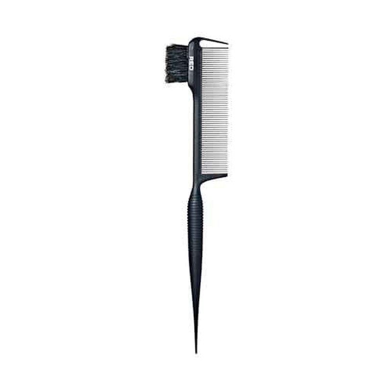 RED by Kiss Carbon Fiber Edge Brush + Parting Comb, 3 in 1 Styling Tool, High Heat Resistance, 100% Boar Bristles Hairbrush & Sectioning Tail, Comfort Grip for All Hair Types (Rat Tail)